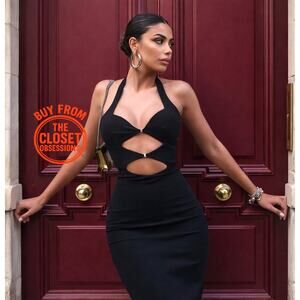 ZARA Blogger Fave!!! Viral Black Cutout Midi Dress NWT – Iconic Style 🖤